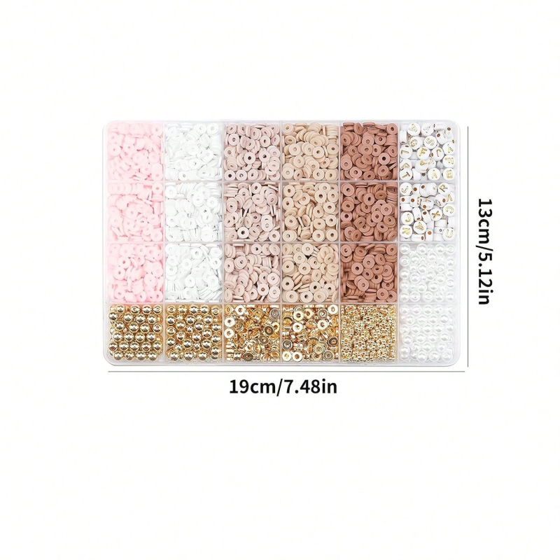 DIY komplet narukvica od polimerne gline s kutijom od 24 pretinca; polimerna glina, 24 pretinaca, ekološka završna obrada, prirodni stil