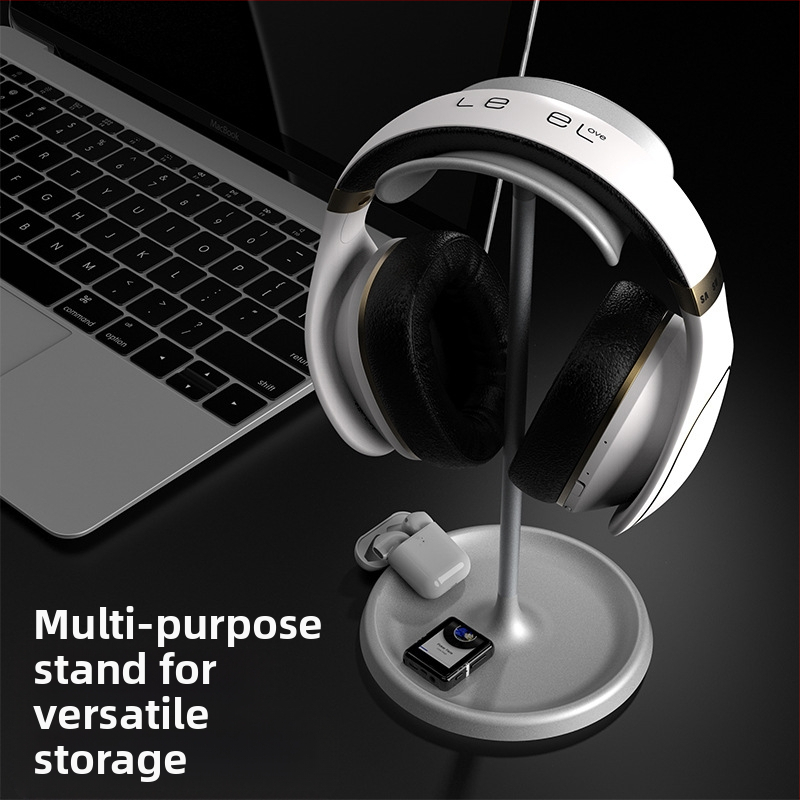 Suport pentru căști de birou din aliaj de aluminiu și ABS, design simplu, pentru căști de calculator
