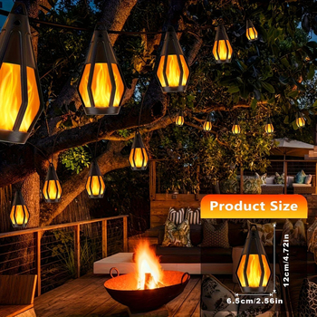 Solarne LED niz s plamenom za vanjsku upotrebu, vodootporan, s induktivnim prekidačem, model BH-HY-009, 1W, 3.7V, 12–16 sati rasvjete