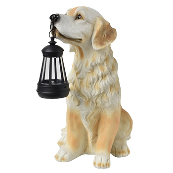 Διακοσμητικό κήπου από ρητίνη με ηλιακό φως — κουτάβι