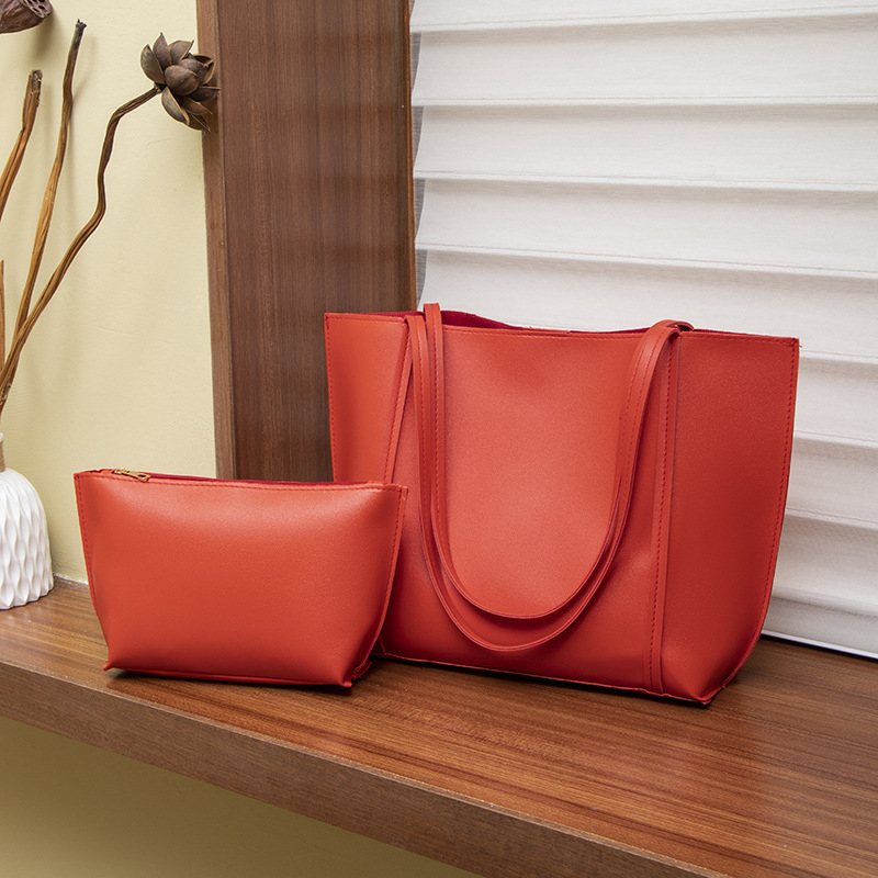 Ретро дамска чанта с голям обем, PU материал, урбан минималистичен стил, хоризонтална квадратна форма, магнитно закопчаване, джоб за мобилен телефон.