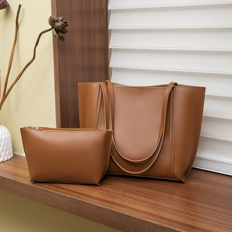 Ретро дамска чанта с голям обем, PU материал, урбан минималистичен стил, хоризонтална квадратна форма, магнитно закопчаване, джоб за мобилен телефон.