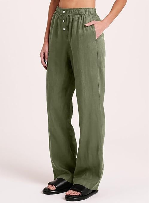 Ženske hlače s visokim strukom i ravnim krojem, poliester (95%+), stil basic street-hipster, tretman bez glačanja, ljeto 2024