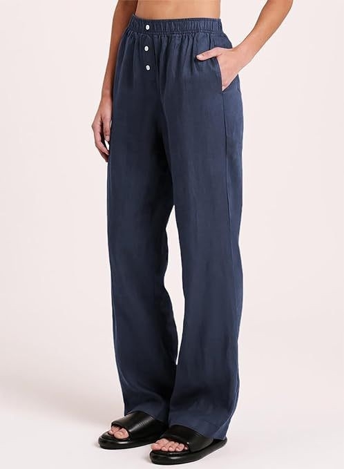 Ženske hlače s visokim strukom i ravnim krojem, poliester (95%+), stil basic street-hipster, tretman bez glačanja, ljeto 2024