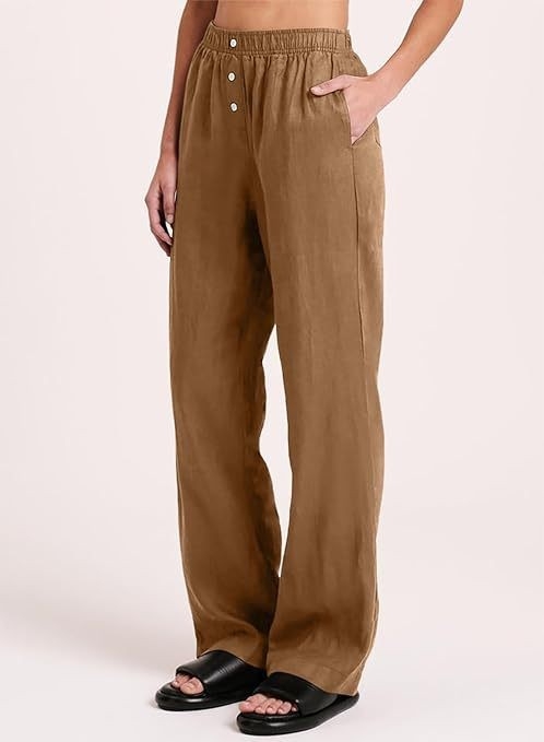 Ženske hlače s visokim strukom i ravnim krojem, poliester (95%+), stil basic street-hipster, tretman bez glačanja, ljeto 2024