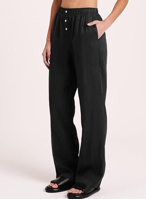 Ženske hlače s visokim strukom i ravnim krojem, poliester (95%+), stil basic street-hipster, tretman bez glačanja, ljeto 2024