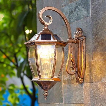 Слънчева външна водоустойчива стенна лампа за балкон и вход – пасторална сърцевидна форма, IP55, 5W, 220V, 12–16 ч осветление, индуктивен превключвател