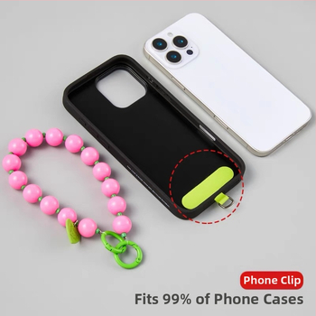 Ланярд за мобилен телефон, смола, ръчна изработка, PVC въже, метална катарама, стил с кръгли мъниста, дамски