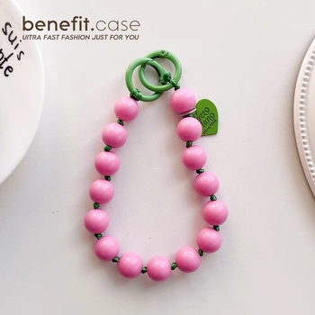 Ланярд за мобилен телефон, смола, ръчна изработка, PVC въже, метална катарама, стил с кръгли мъниста, дамски