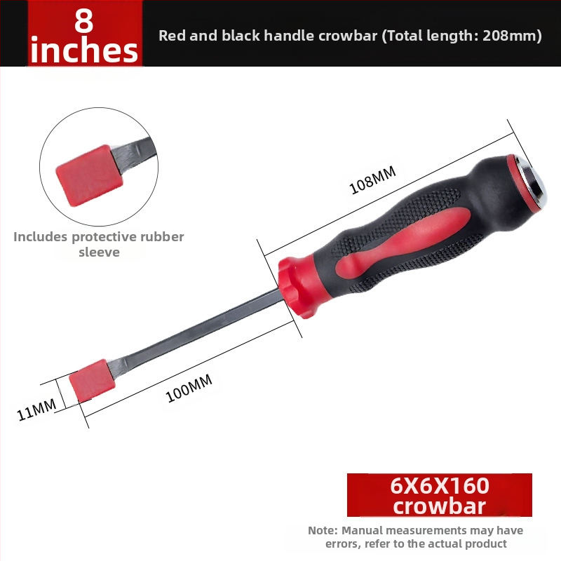 Otthoni használatra szánt többfunkciós crowbar készlet – szénacélból, szigetelt markolatokkal, speciálisan alakított kampó, hegyes tűhegy