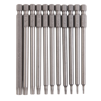 Bozhi σετ 11 τεμάχια plum blossom hollow-bit, χάλυβας chrome-vanadium, μονωμένα, μη μαγνητικά