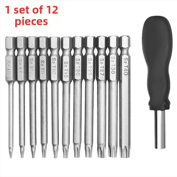 Bozhi 11 vnt plum blossom tuščių bitų rinkinys, chromo-vanadžio plienas, izoliotas, magnetizmas neteikia