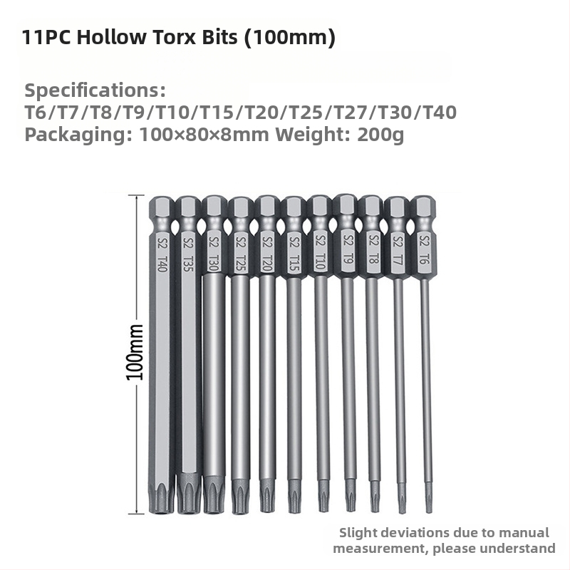 Bozhi 11бр plum blossom кух битове за винтоверт, Chrome-vanadium стомана, изолирани, немагнитни