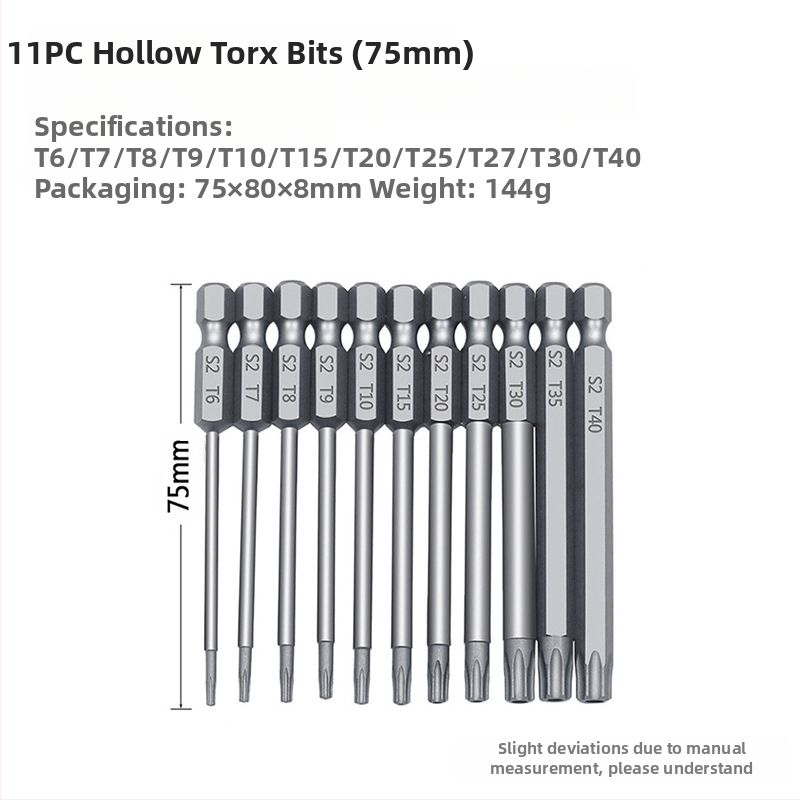 Bozhi 11бр plum blossom кух битове за винтоверт, Chrome-vanadium стомана, изолирани, немагнитни