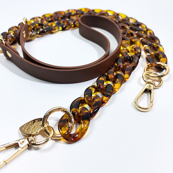 Шнур за мобилен телефон с акрилна верига и PU лента, унисекс стил; пластмасов материал; метална катарама; възможност за печат на лого