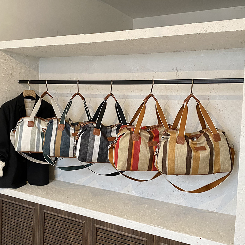 Torba za putovanje velike kapacitete 36–55L, PU materijal, vrlo lagana i otporna, podstava od poliestera, karirani uzorak, ležerni stil putovanja, unisex