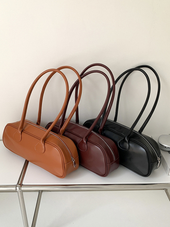 Torba za podlakticu, PU materijal, gradski minimalistički stil, ovalni oblik, zatvarač