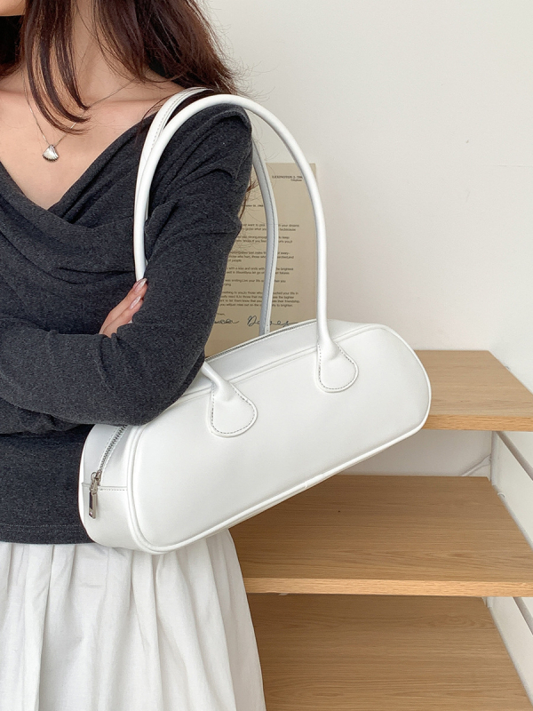 Torba za podlakticu, PU materijal, gradski minimalistički stil, ovalni oblik, zatvarač