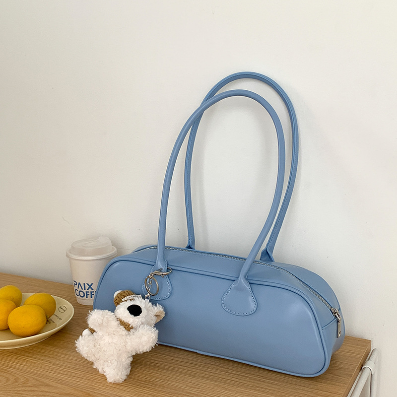 Torba za podlakticu, PU materijal, gradski minimalistički stil, ovalni oblik, zatvarač