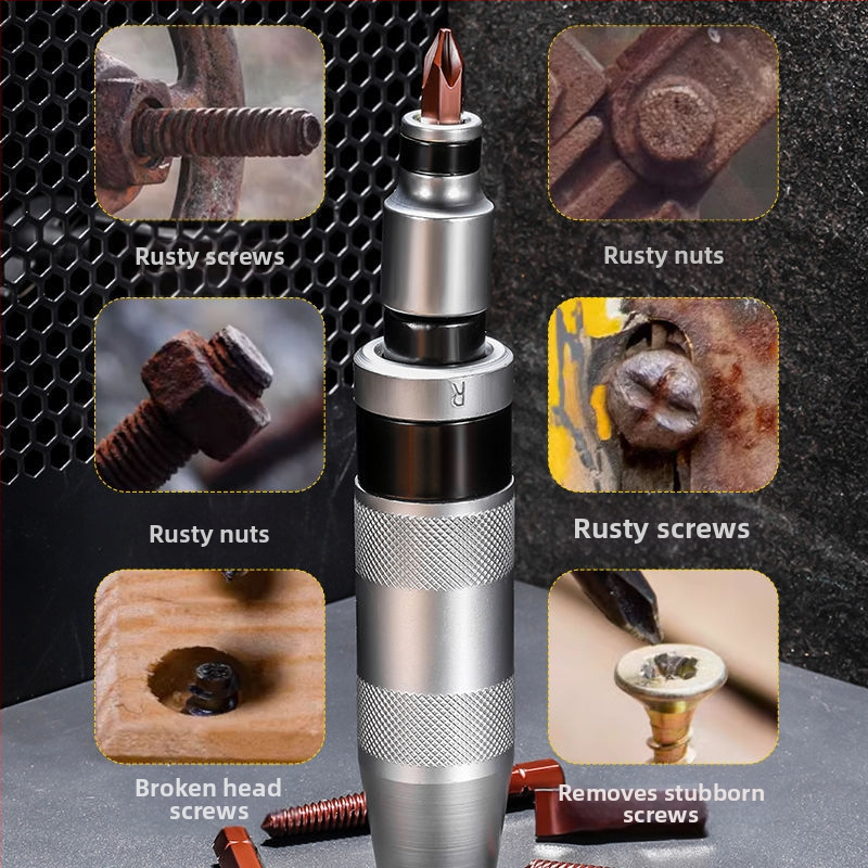 San kun smūginis atsuktuvas – daugiafunkcinis universalus įrankis iš anglies plieno, skirtas rūdijimo šalinimui