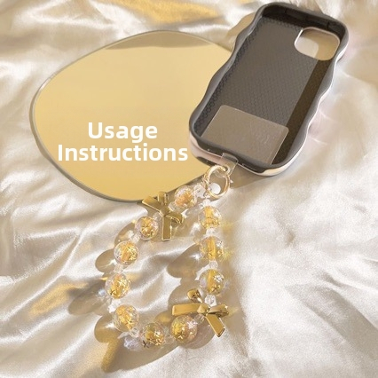 Lánček na mobil s korálkami v dizajne mašle, ručná výroba, plastový materiál, polyestrové lano, kovová spona, značka 888888