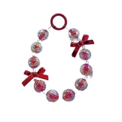 Ланярд за мобилен телефон със мънисти и панделка, ръчна изработка, пластмасов материал, полиестерно въже, метална катарама, марка 888888