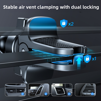 Държач за кола за сгъваем екран: Honor Magic Vs 2, Huawei Mate X2/X3 – съвместим с въздуховод и табло; монтаж: щипка, лепило или вакуум