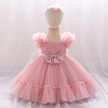 Παιδικό φόρεμα Princess με πιέτες από δίχτυ και φουσκωτό σχήμα, φινίρισμα ενζυματικής πλυσης; ύφασμα: βαμβακοπάνι; βασικό υλικό: πολυεστέρας 65%, φόδρα 35% βαμβάκι; κατάλληλο για 1–3 ετών