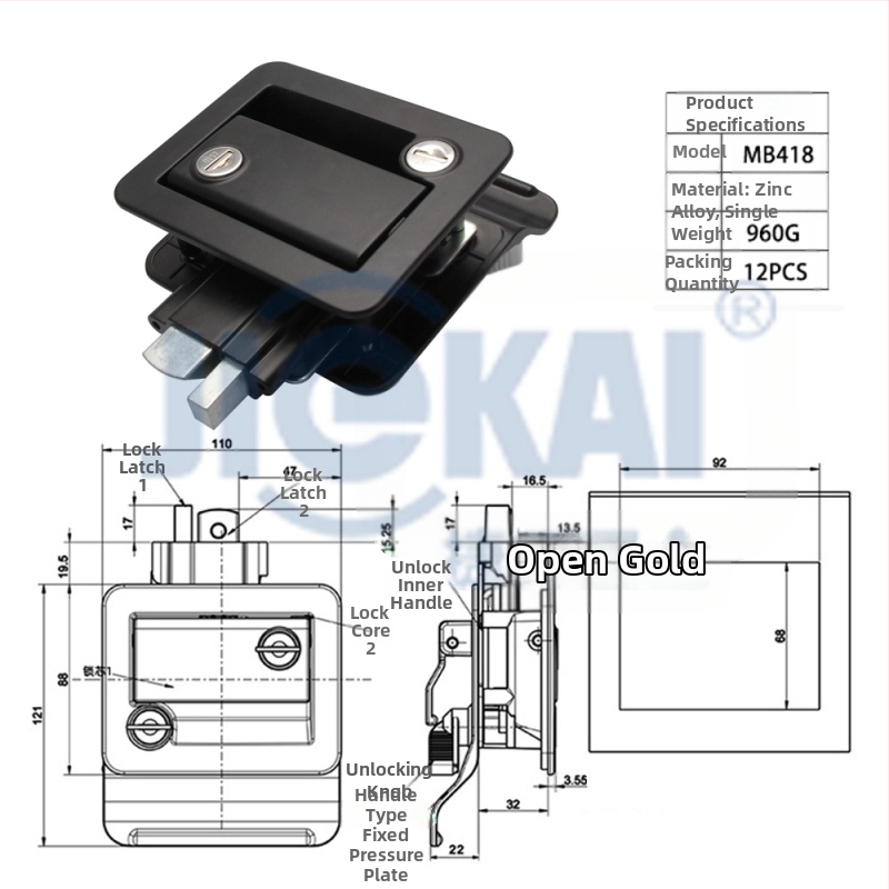 Mortise zámok MB418 | Zliatina zinku | Vhodné pre RV, obytné vozidlá a prívesy | Jiekai Hardware