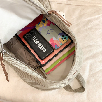 Γυναικεία σχολική τσάντα σε κορεατικό στυλ, απλή και κομψή για μαθήτριες και φοιτήτριες, νάιλον, χωρητικότητα 20–35L, διαπνέουσα, χωράει φορητό 14 ιντσών, καμπύλοι ιμάντες ώμου