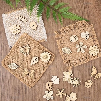 Κρεμαστό από ξύλο φτελιάς, μοντέρνος μινιμαλιστικός στυλ, κομμένο με λέιζερ σε σχέδια λουλουδιών και φύλλων