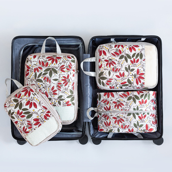 4-частен комплект за пътуване за компресирано съхранение с принт – PP материал