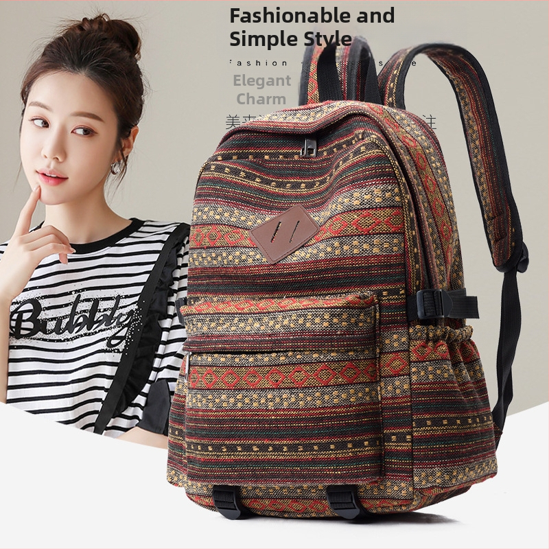 Prúžkovaný batoh s mestským štýlom, nylon, kapacita 20–35 L