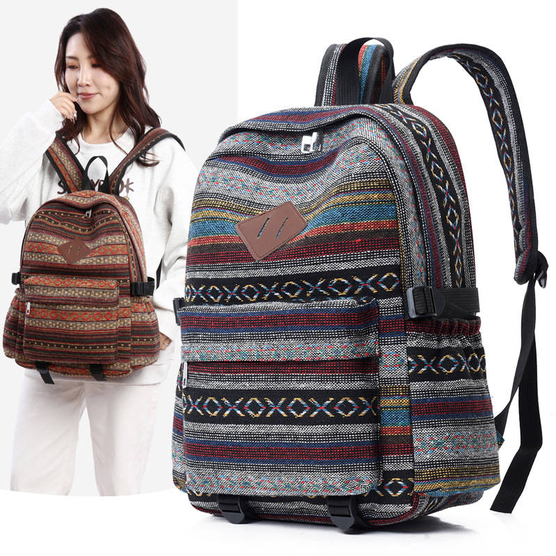 Prúžkovaný batoh s mestským štýlom, nylon, kapacita 20–35 L
