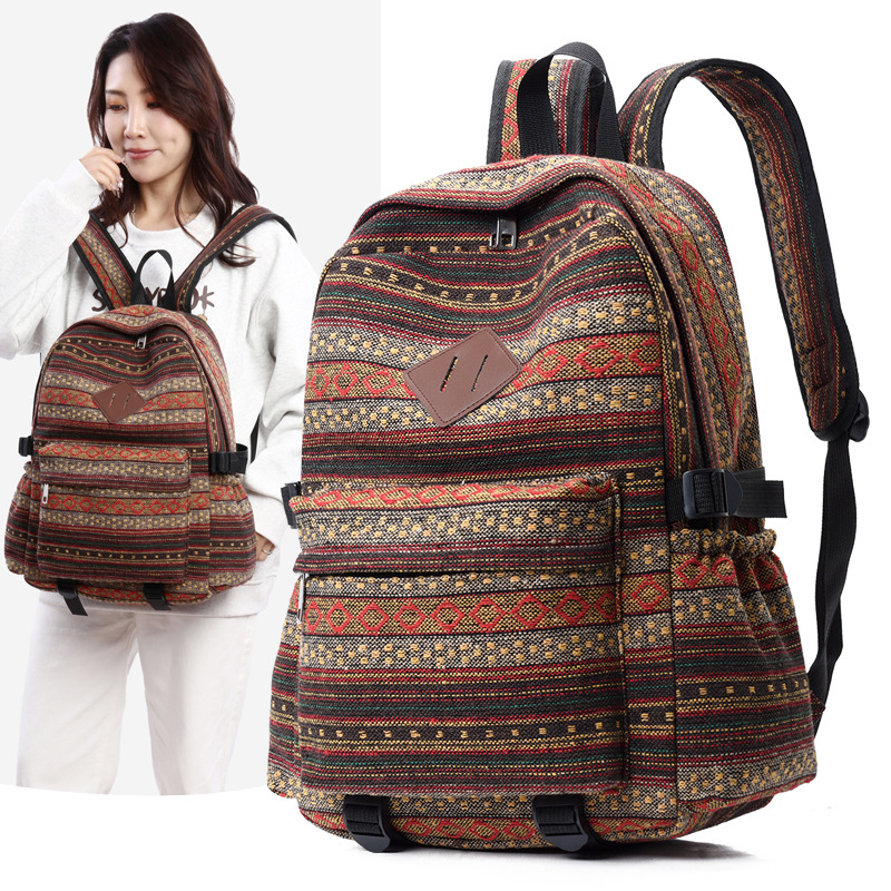 Prúžkovaný batoh s mestským štýlom, nylon, kapacita 20–35 L