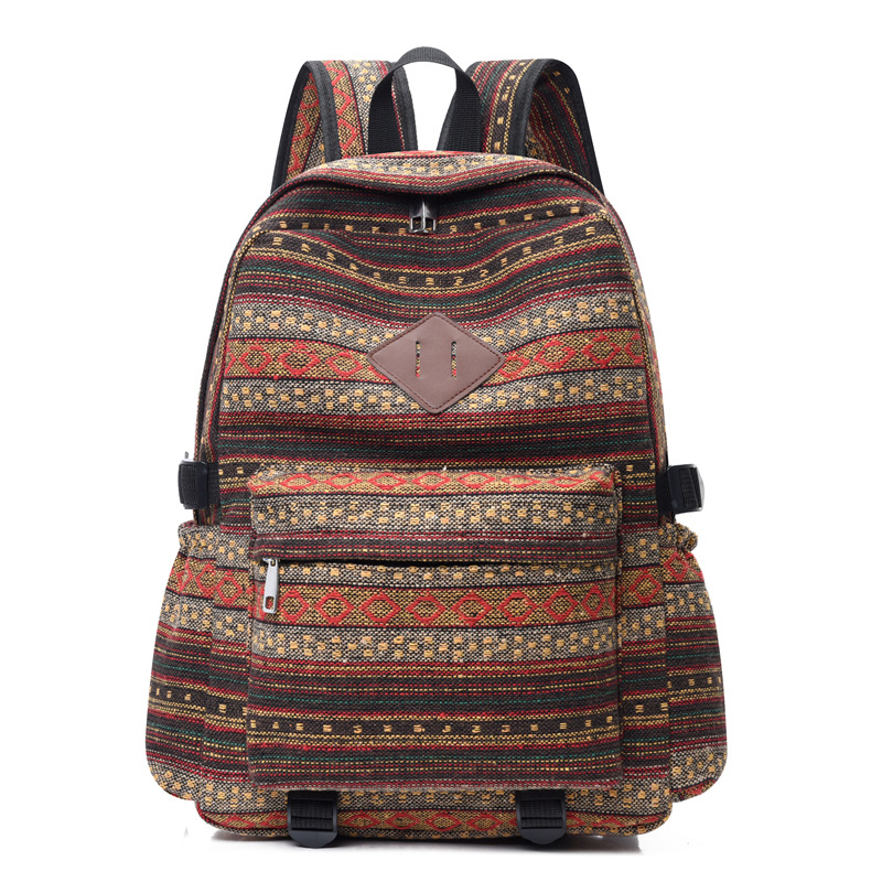 Prúžkovaný batoh s mestským štýlom, nylon, kapacita 20–35 L