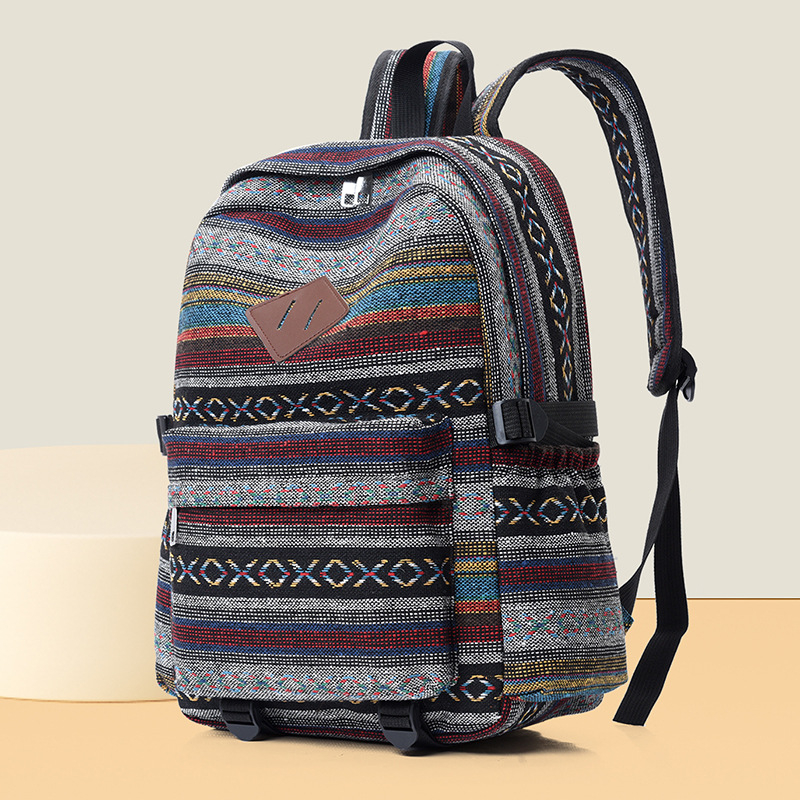 Prúžkovaný batoh s mestským štýlom, nylon, kapacita 20–35 L
