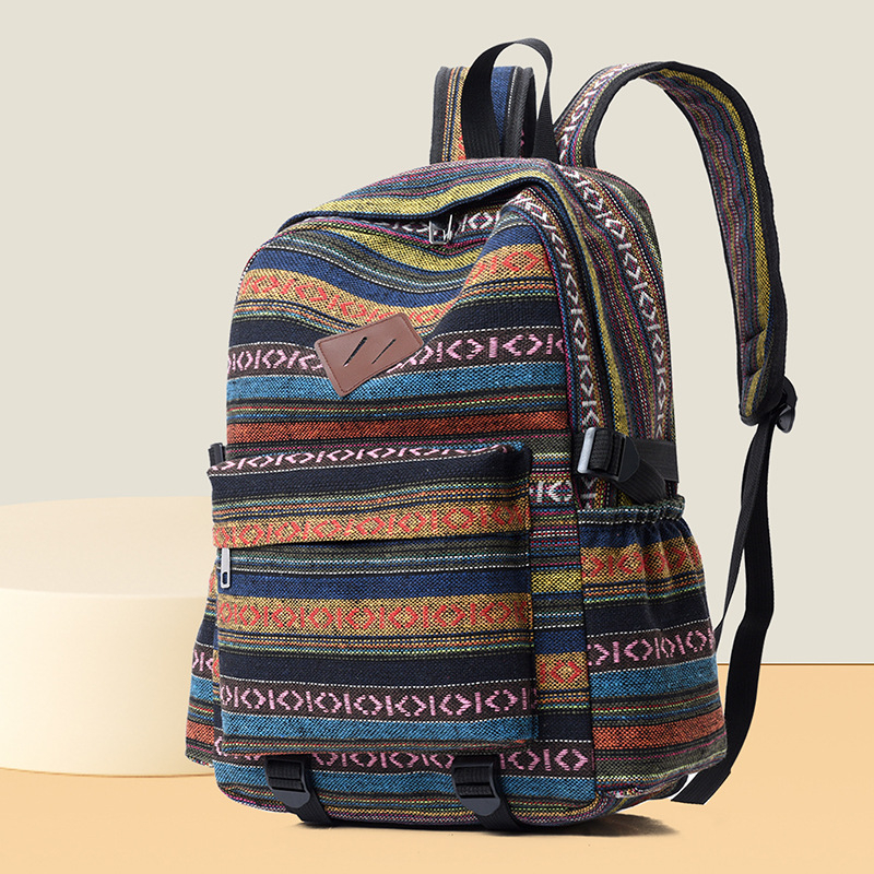 Prúžkovaný batoh s mestským štýlom, nylon, kapacita 20–35 L