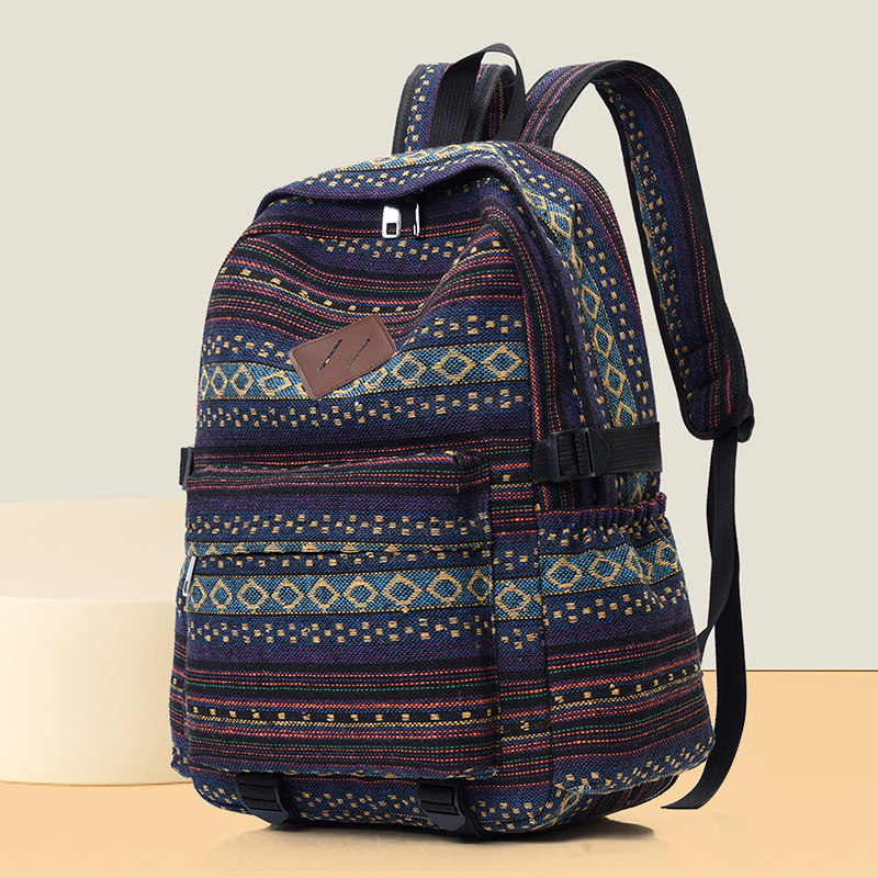 Prúžkovaný batoh s mestským štýlom, nylon, kapacita 20–35 L