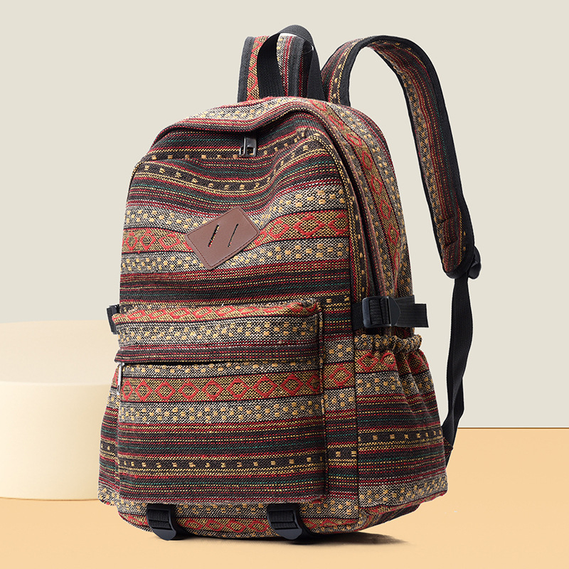 Prúžkovaný batoh s mestským štýlom, nylon, kapacita 20–35 L