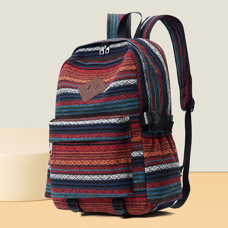 Prúžkovaný batoh s mestským štýlom, nylon, kapacita 20–35 L