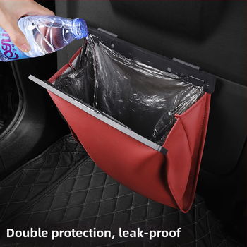 Δερμάτινη τσάντα απορριμμάτων αυτοκινήτου με τοποθέτηση στην πίσω πλάτη καθίσματος, μαγνητική στερέωση, αδιάβροχη, προσαρμόσιμη, παγκόσμια συμβατότητα