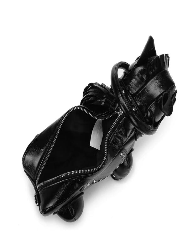 PU anyagú póni formájú keresztpántos táska — cipzár, poliészter bélés, tavasz 2025