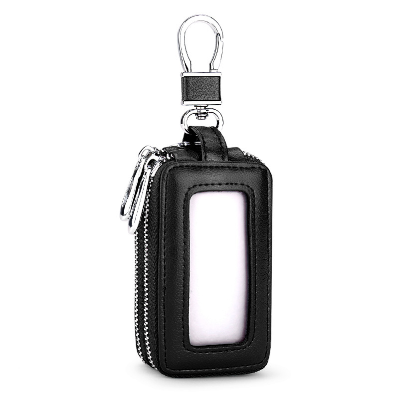 Torba za ključeve - PU koža, dvostruki zatvarač, velika kapaciteta, unisex, zaštita od krađe, podstava od prave kože