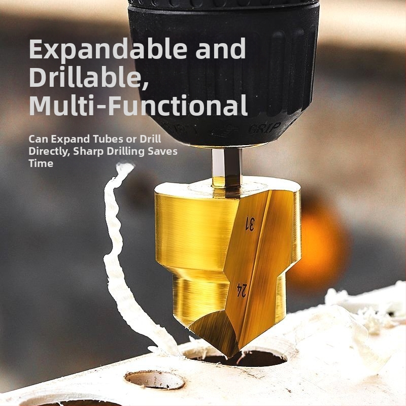 Буров инструмент с шестостенна дръжка за разширяване на отвори и фаски, за PPR водопровод и дърво; стъпков бур
