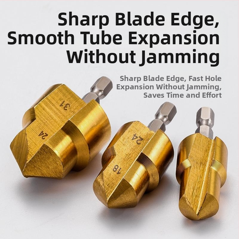 Буров инструмент с шестостенна дръжка за разширяване на отвори и фаски, за PPR водопровод и дърво; стъпков бур