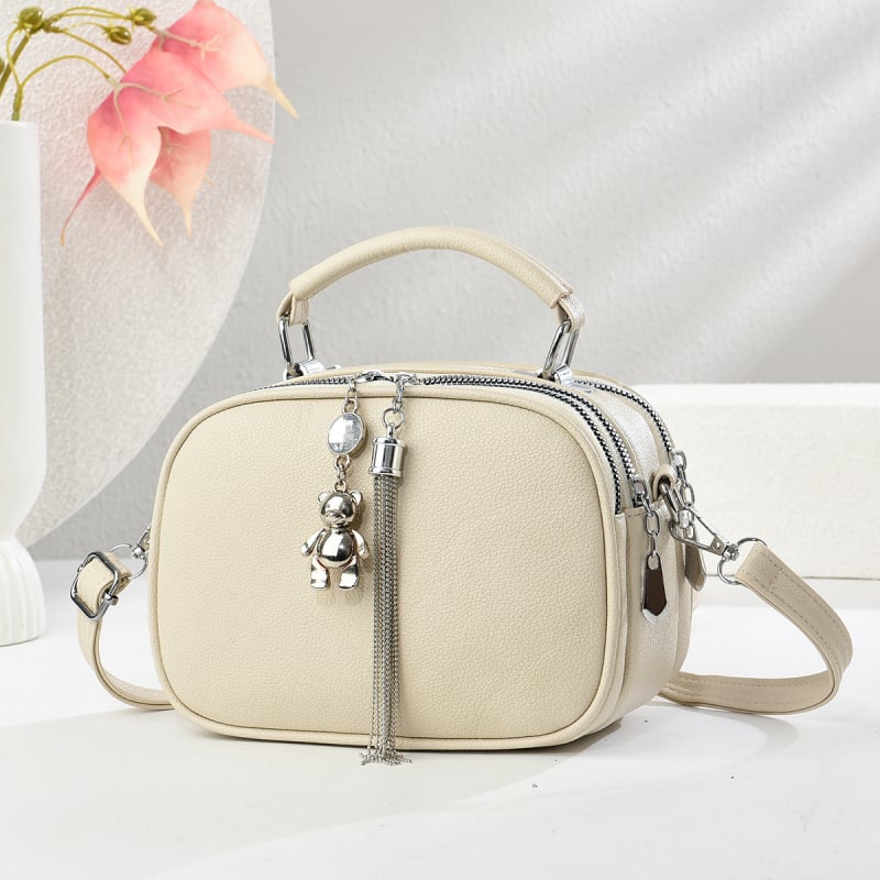 Ženska torba PU, mala kvadratnog oblika, horizontalni dizajn, zatvarač, poliester podstava, unutarnja pregrada sa zatvaračem i džepom za mobitel, dvostruka naramenica