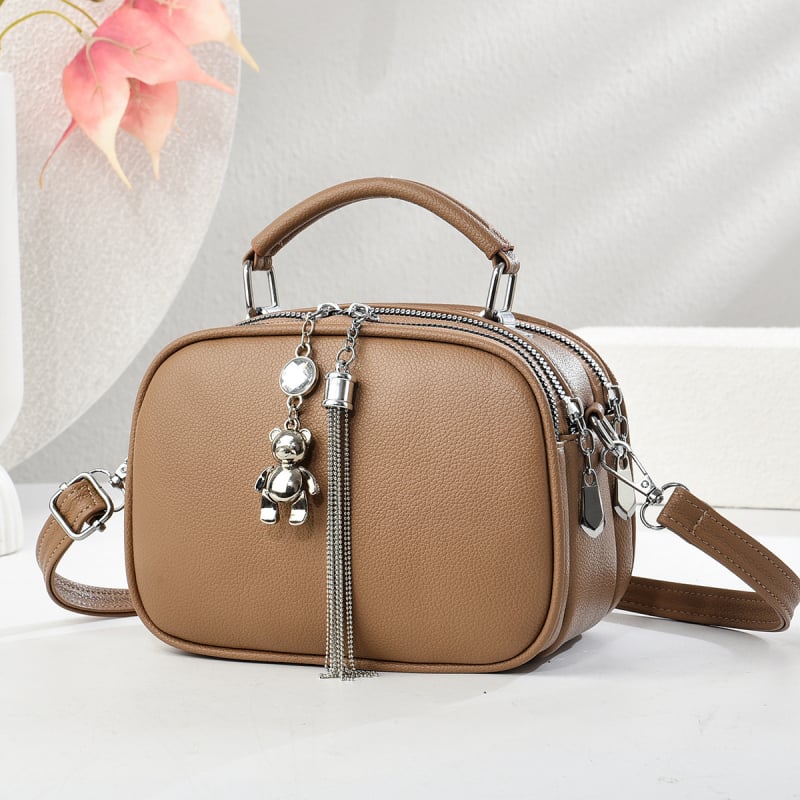 Ženska torba PU, mala kvadratnog oblika, horizontalni dizajn, zatvarač, poliester podstava, unutarnja pregrada sa zatvaračem i džepom za mobitel, dvostruka naramenica