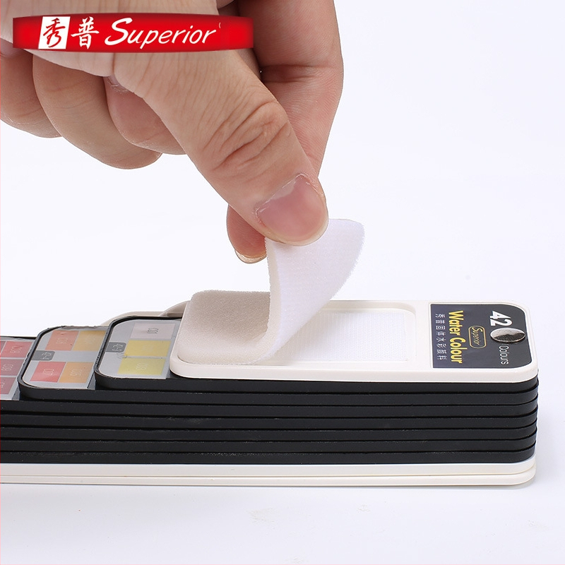 Комплект твърд гуаш със сгъваема прозрачна палитра във форма на фен, в кутия, за акварел, капацитет 5