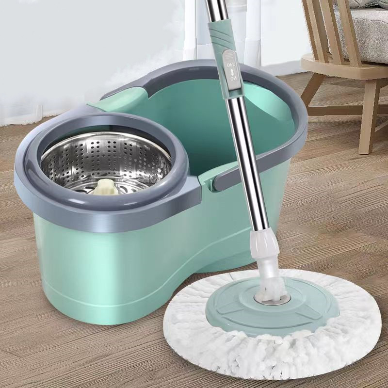 Mop krepšelis su automatinio išspaudimo ir pasukamu mechanizmu, mikropluošto galva, teleskopinis rankena 90–120 cm, nerūdijančio plieno lazda, apkrova daugiau nei 10 kg, išspaudimo rodiklis 80–90%